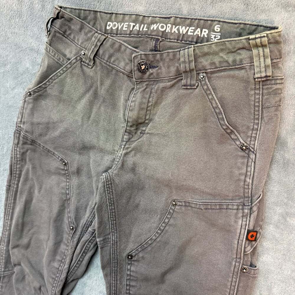 Dovetail Workwear Pants Size 6/32 Gray Utility Workwear